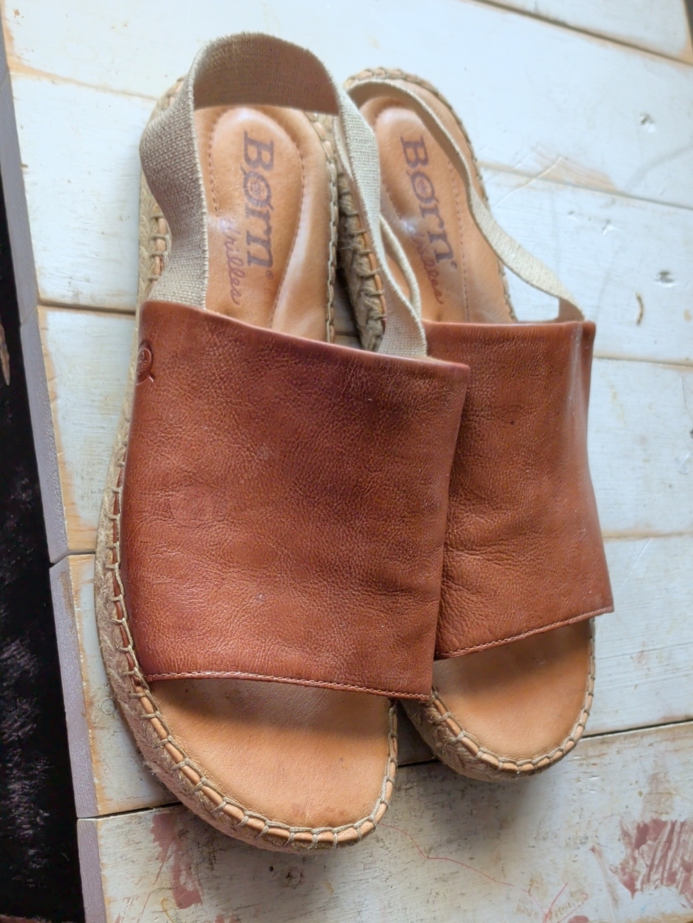 Born Women’s Brown Leather Slingback Sandals